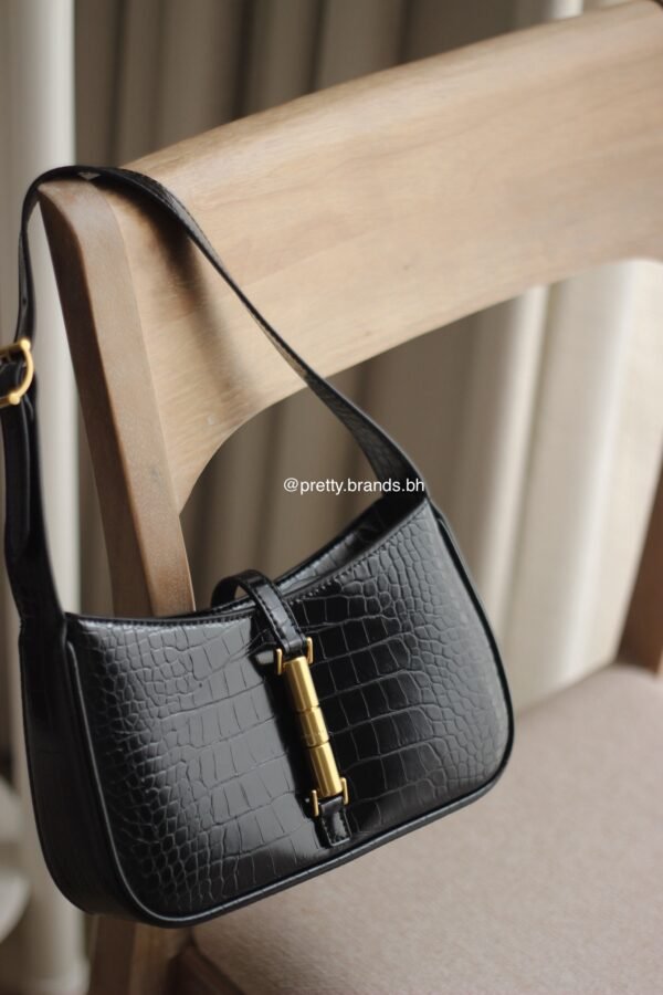 Cesia Croc-Effect Metallic-Accent Shoulder Bag