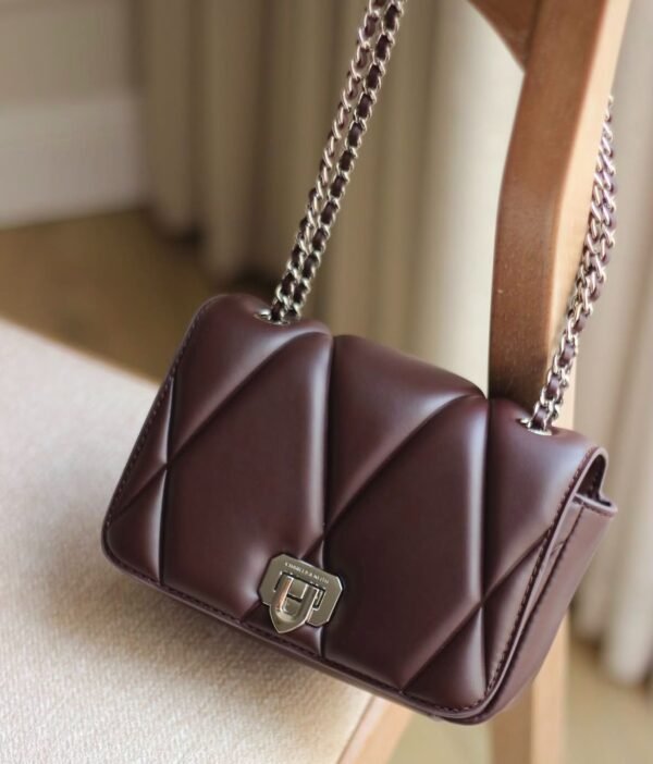 Arwen Quilted Shoulder Bag - Plum - Image 2