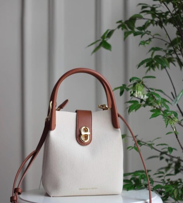 Aubrielle Canvas Bucket Bag - Tan