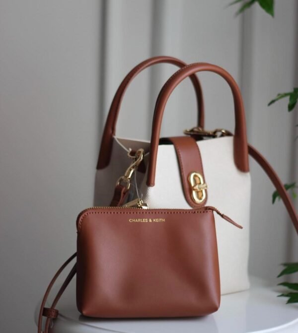 Aubrielle Canvas Bucket Bag - Tan - Image 2
