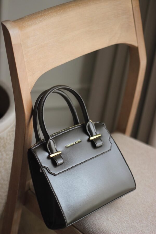 CHARLES AND KEITH - Temmie Structured Tote Bag - Dark Moss - Image 2