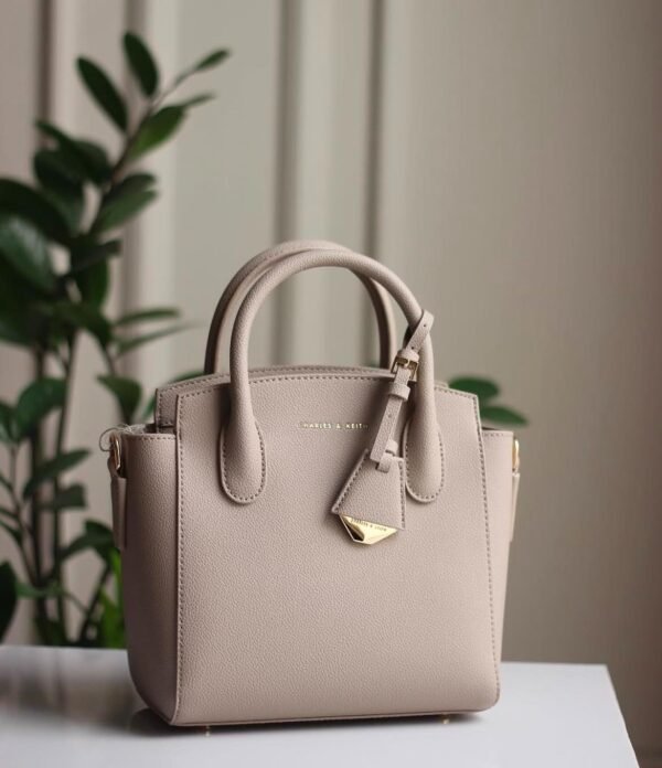 Harper Structured Top Handle Bag - Taupe