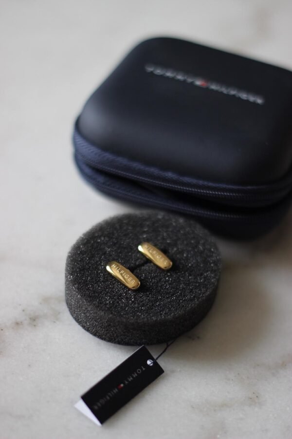 Tommy Hilfiger - Gold-Tone Stripe Cufflinks - Image 3