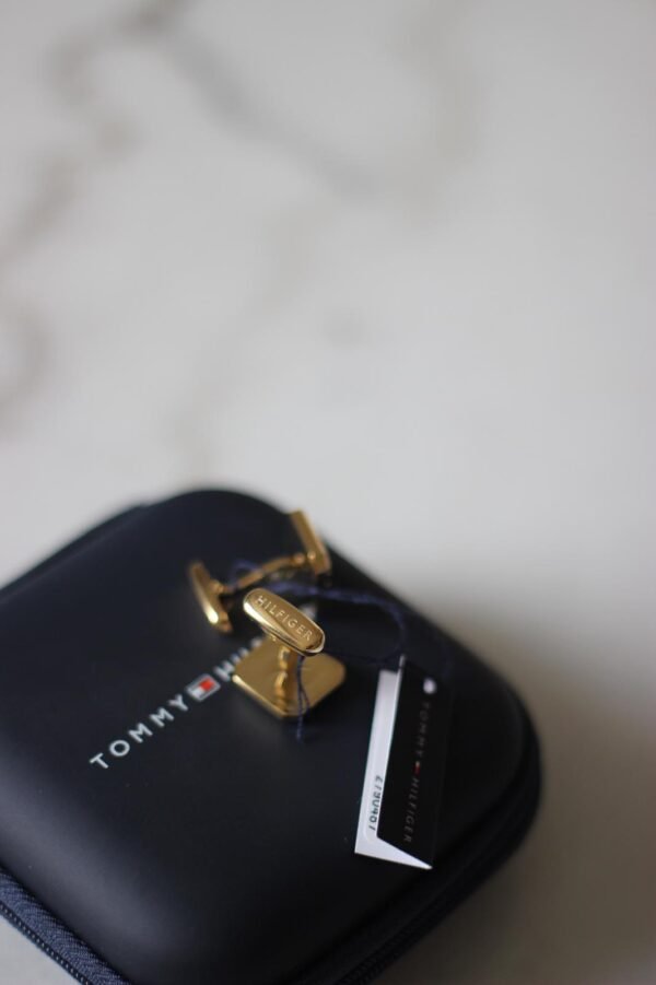 Tommy Hilfiger - Gold-Tone Stripe Cufflinks - Image 2