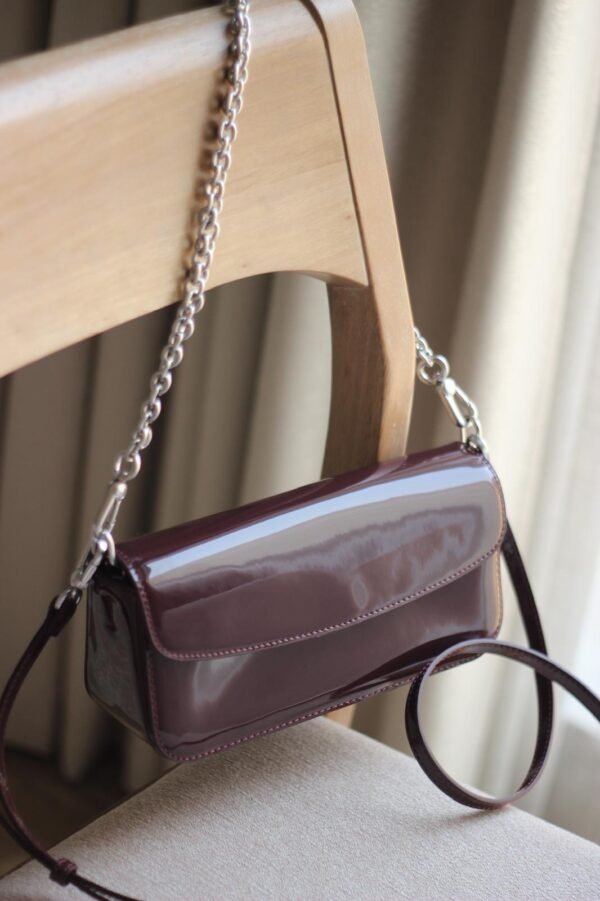 Charles and Keith - Patent Chain-Handle Shoulder Bag - Image 3