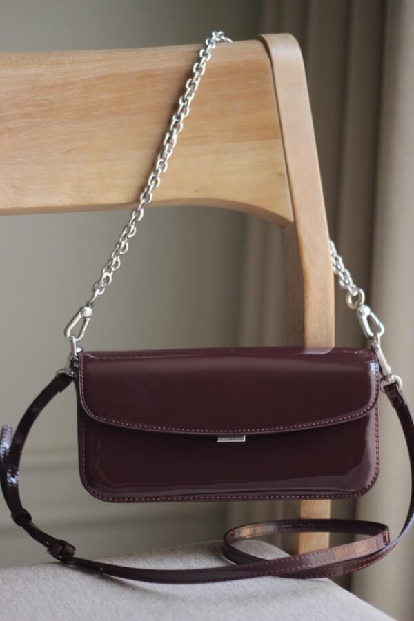 Charles and Keith - Patent Chain-Handle Shoulder Bag