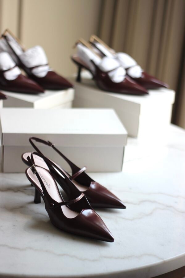 Charles And Keith - burgundy heel - Image 4