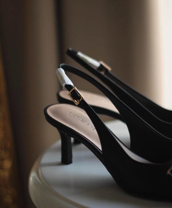 Charles and Keith - Leslie Metallic-Accent Slingback Pumps - Black - Image 2