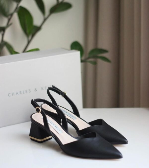 Charles and Keith - Katarina Trapeze Heel Slingback Pumps - Black