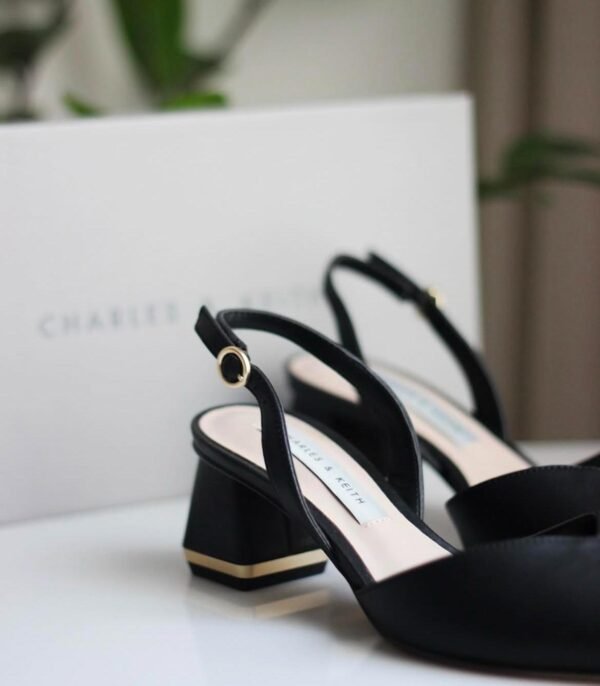 Charles and Keith - Katarina Trapeze Heel Slingback Pumps - Black - Image 2