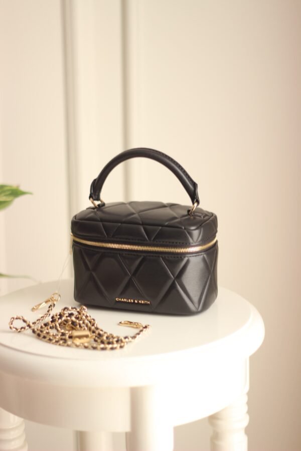 Charles & keith Arwen Quilted Top Handle Vanity Bag - Image 3