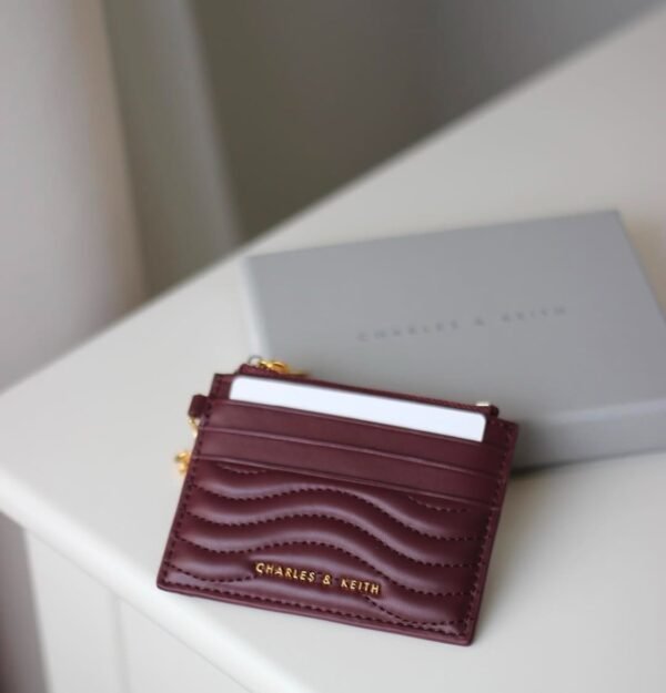 Charles & keith card holder - burgundy