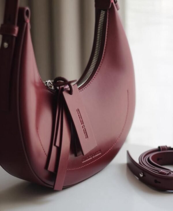 Charles & Keith burgundy bag - Image 2