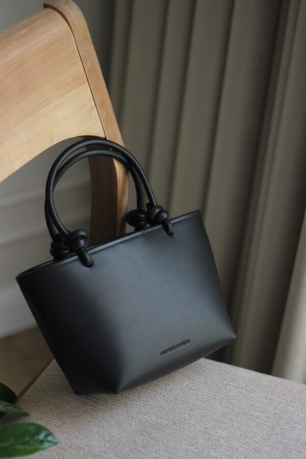Charles & keith Sabine Knotted-Handle Tote Bag - Jet Black