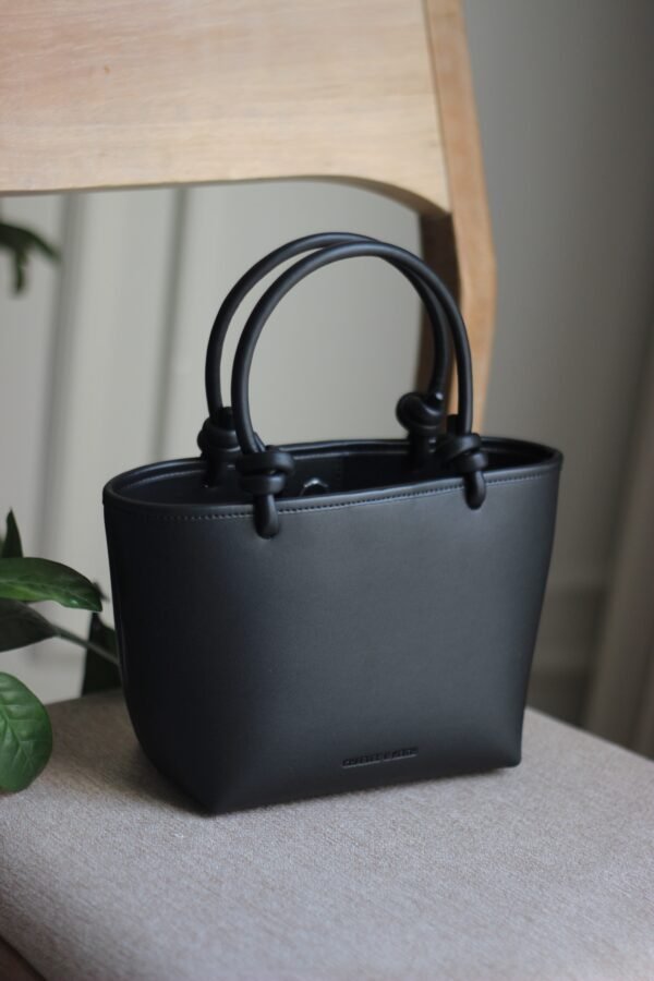 Charles & keith Sabine Knotted-Handle Tote Bag - Jet Black - Image 2