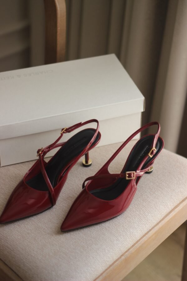 Charles & Keith heel - burgundy - Image 3