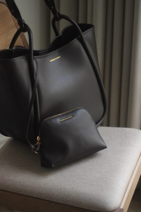 Lyla tote bag - charles & keith Espresso Brown - Image 3