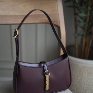 Cesia Metallic Accent Shoulder Bag - Wineberry Red