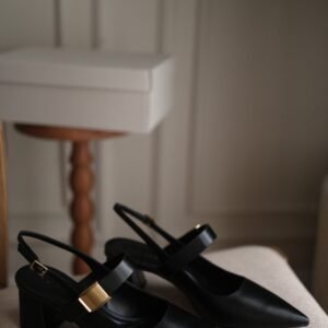 Yvette Faux Suede Mary Jane Slingback Pumps black