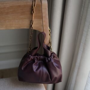 Ally Ruched Slouchy Chain - burgundy