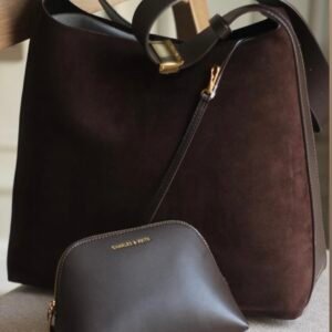 CHARLES&KEITH ESPRESSO BROWN TOTE BAG WITH WALLET