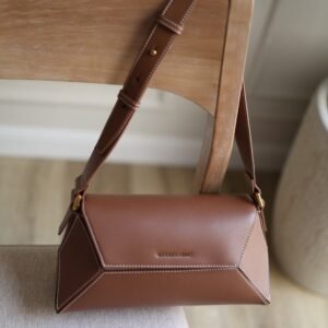 Nasrin Geometric Shoulder Bag - Chocolate