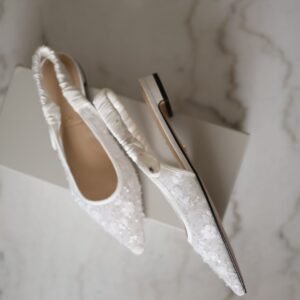 Tayari Embroidered-Mesh Slingback  charles and Keith