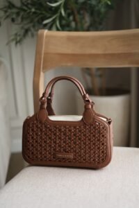 Mini Azure Woven Bag - Chocolate