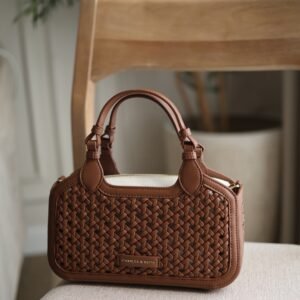 Mini Azure Woven Bag - Chocolate