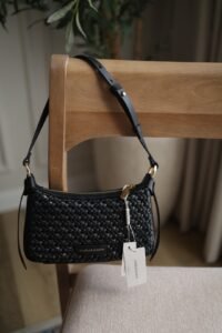 Mini Calla Woven Shoulder Bag - Black