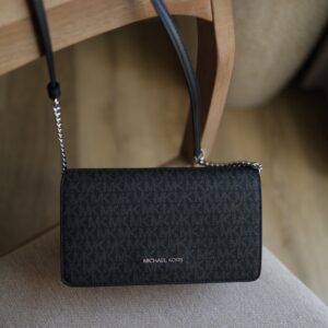 Michael Kors Jet Set Signature Logo Shoulder bag Black PVC