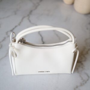 Hazel Bow Top Handle Bag - Cream