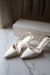 Briella Sequinned Slingback Pumps - Cream